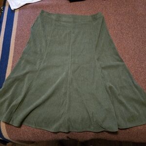 Nikki Faux Suede Green A-Line Skirt In Size 18 Waist Has 2-4in Adjustment